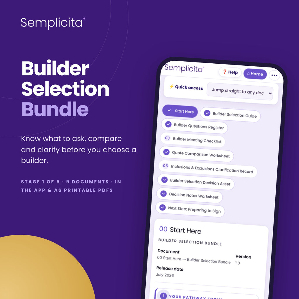 Builder Selection Bundle in the Semplicita Workspace App